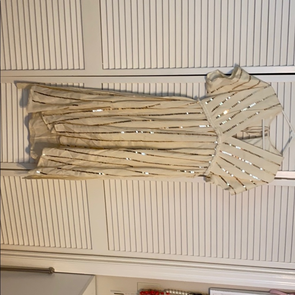 Off white and gold dress